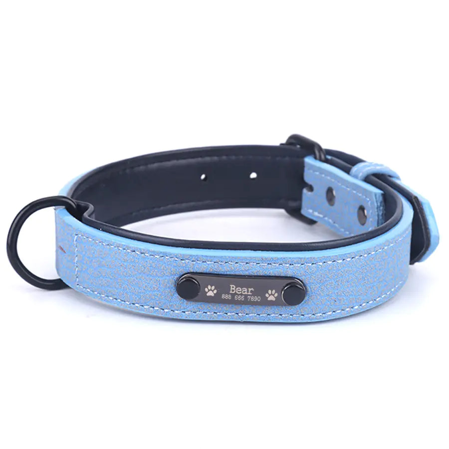 SPS Custom Engraved Leather Dog Collar