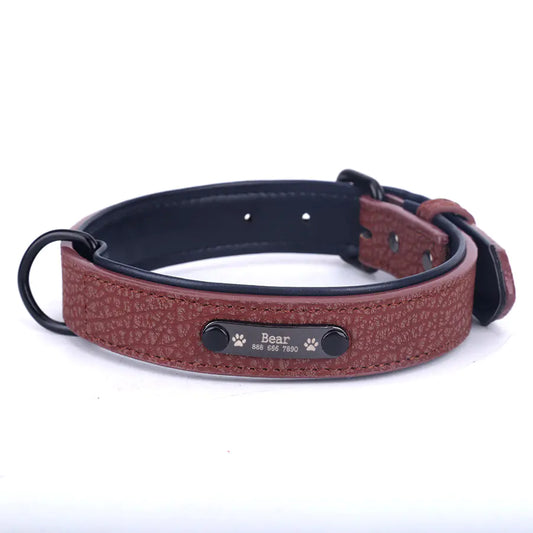 SPS Custom Engraved Leather Dog Collar